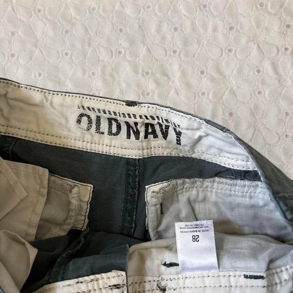 Old Navy Mens Gray Chino Shorts Size 28 Cotton Twill Y2K Boho Flat Front